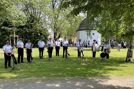 Kranzniederlegung und Ehrensalut des 493. Schützen- und Volksfestes der St. Sebastianus Schützenbruderschaft e.V. Pulheim gegründet 1530 am 29. Mai 2023