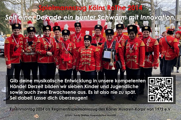 Flyer 2024 des Spielmannszuges Kölns RoThe 2014